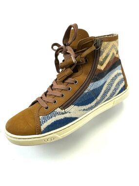 UGG x Pendleton Blaney Chestnut high top sneakers Womens size 8 casual Boho